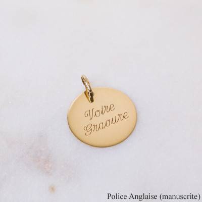 Faceted Thinking Angel Medal in 750/1000 Yellow Gold, 14 mm Diameter - Lumiosa