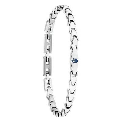 Steel Angular Link Bracelet, 18 cm to 21.50 cm - JM225AVD85 - Maserati