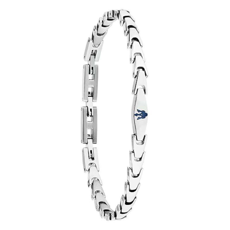 Steel Angular Link Bracelet, 18 cm to 21.50 cm - JM225AVD85 - Maserati