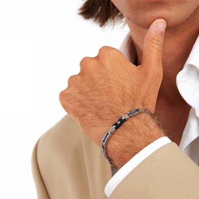 Two-Tone Steel & Ceramic Bracelet, Length 18.5 to 21.5 cm - JM523ATZ33 - Maserati