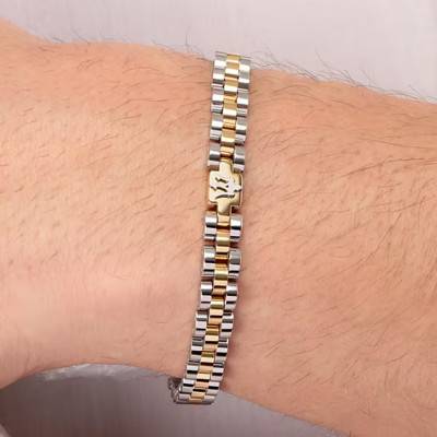 Two-Tone Grey and Yellow Steel Bracelet, Length 21 cm - JM320AST09 - Maserati
