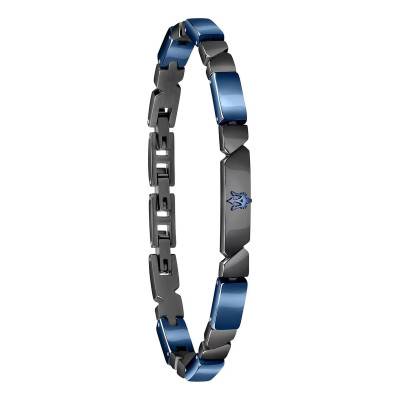 Bracelet en Acier Bicolore & Céramique Bleue, Longueur 22 cm - JM221ATZ01 - Maserati