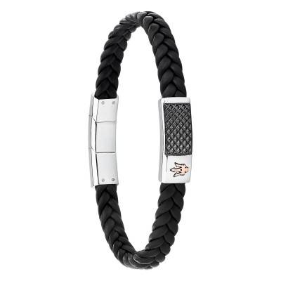 Bracelet en Acier & Cuir Recyclé, Longueur 19 à 20 cm - JM424AVE26 - Maserati