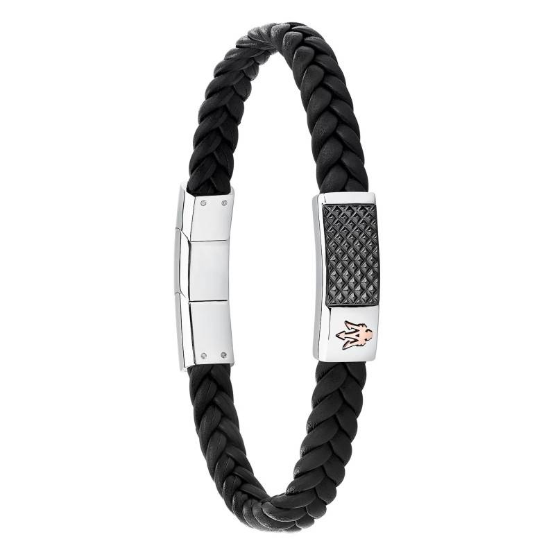 Recycled Steel and Leather Bracelet, 19 to 20 cm - JM424AVE26 - Maserati