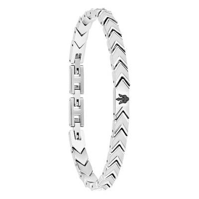 Bracelet Iconic à Chevrons Gris en Acier, Longueur 18 à 21,5 cm - JM225AVD91 - Maserati