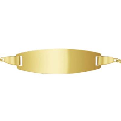 Gourmette Plaque Tonneau Topazes & Or Jaune 375, Longueur 12 à 14 cm ou 14 à 16 cm - Bambins