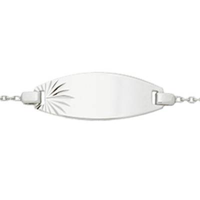 Gourmette Tonneau Etoile Or Blanc 375, Longueur 14 cm réglable - Bambins