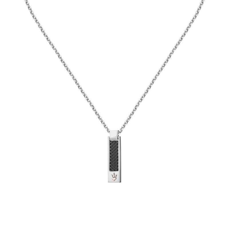 Steel Iconic Plaque Necklace, Length 45 cm to 50 cm - JM423AVD19 - Maserati
