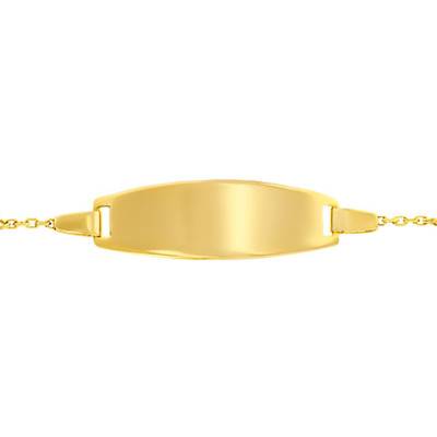Yellow 375 Gold Baby ID Bracelet & Amber Pearls, Adjustable Length 14 cm - Rosatella