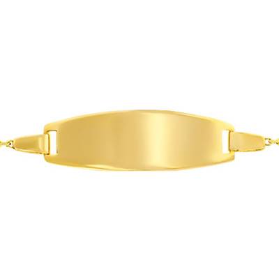 375/1000 Yellow Gold & Purple Pearl Baby ID Bracelet, Adjustable Length 14 cm - Rosatella