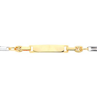 Gourmette grain de café alternée 2 Ors 375, Longueur 14.5 cm réglable - Bambins