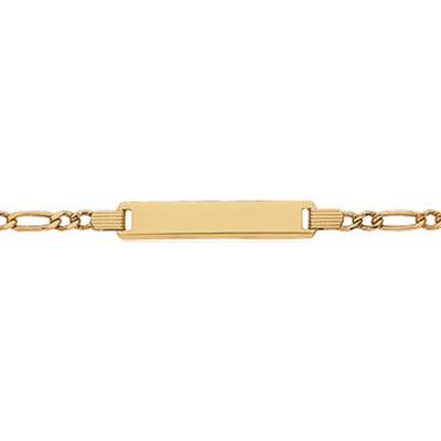 Gourmette Junior Rectangle, Or Jaune 750, Longueur 18 cm, Largeur 2,50 mm - Bambins