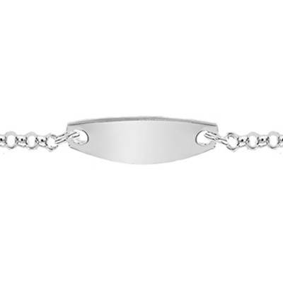 Silver Rolo Chain ID Bracelet, Length 13 cm to 16.50 cm - Emanessence