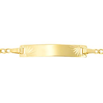 Gourmette Maille Figaro Or Jaune 375, Longueur 14 cm réglable - Lucas Lucor