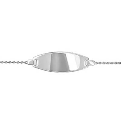 Gourmette Quatre Fleurs Or Blanc 375, Longueur 14 cm réglable - Bambins