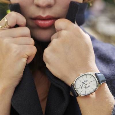 Coffret montre Grande Colorama Navy & bracelet camel 9125642 - Kelton
