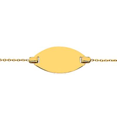 750/1000 Yellow Gold Four Open-Worked Flowers Baby ID Bracelet, Adjustable Length 14 cm, Width 0.80 mm - Bambins