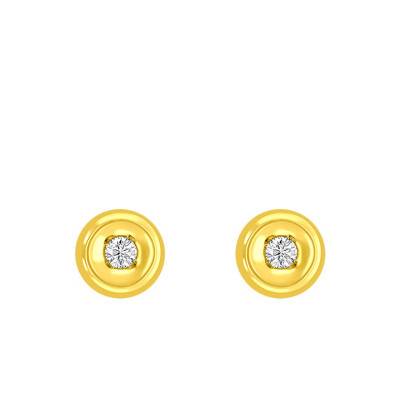 750/1000 Yellow Gold & Diamond Stud Earrings - Rosatella