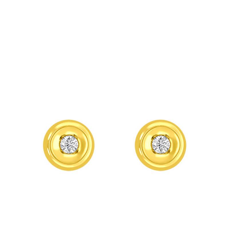 750/1000 Yellow Gold & Diamond Stud Earrings - Rosatella