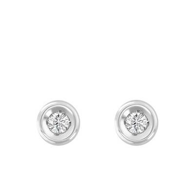 Boucles d'oreilles Diamants & Or Blanc 375 - Rosatella