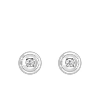750 White Gold & Diamond Stud Earrings 0.036 ct - Rosatella