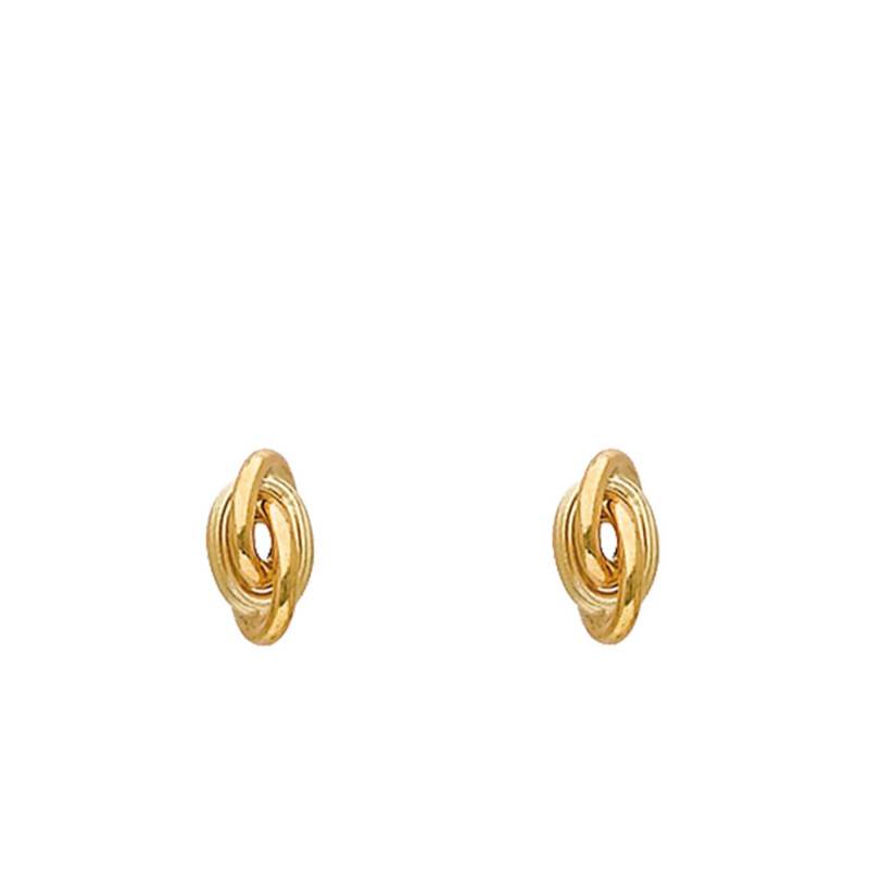 Yellow Gold Antillean Knot Stud Earrings, 6 mm Width - Rosatella