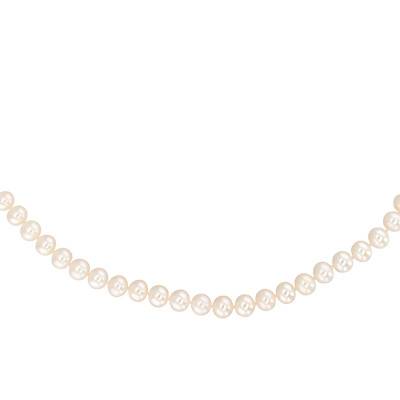 750/1000 Yellow Gold & Pearl Necklace, Length 42 cm, Width 6.5 mm - 7 mm - Porchet