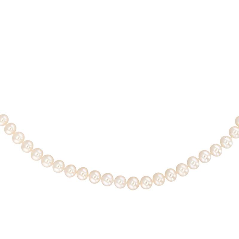 750/1000 Yellow Gold & Pearl Necklace, Length 42 cm, Width 6.5 mm - 7 mm - Porchet