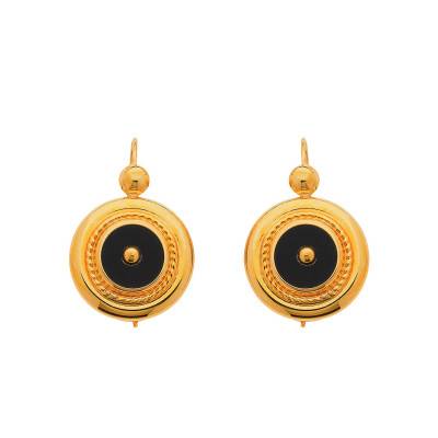 Boucles d'oreilles Sablaises Rondes Onyx 2 Griffes - Rosatella