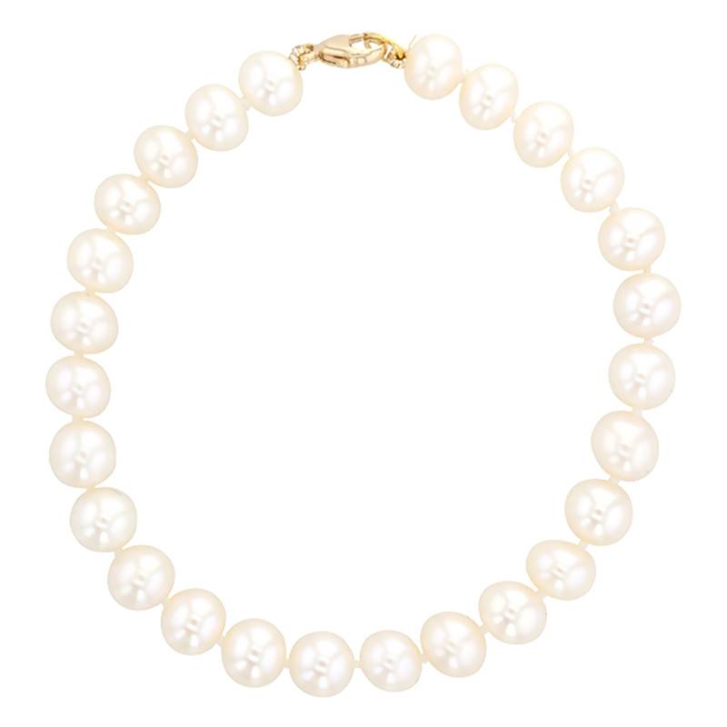 750/1000 Yellow Gold & Pearl Bracelet Ø6.50-7 mm, Length 18.5 cm - Porchet