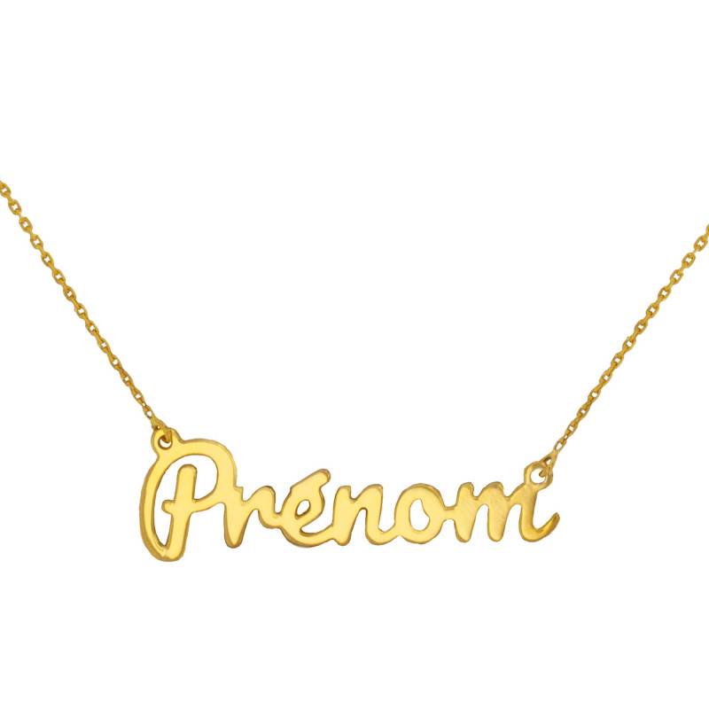 Customizable 375 Yellow Gold Name Necklace, Length 38 cm to 42 cm - Rosatella