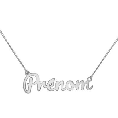 Collier prénom personnalisé Or Blanc 750, Longueur de 38 à 42 cm - Rosatella