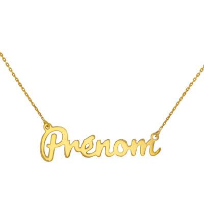Collier Prénom Personnalisé Allégé Or Jaune 750, Longueur de 38 à 42 cm - Rosatella