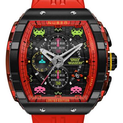 Magellan Chronograph Space Invaders Limited Edition NB-6024-SI-06 Pixel Red Watch - Nubeo