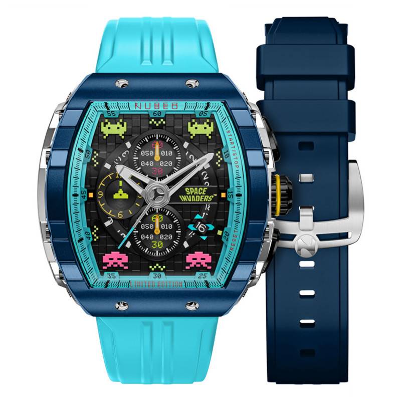 Magellan Chronograph Space Invaders Limited Edition NB-6024-SI-0A Cosmic Cobalt Watch - Nubeo