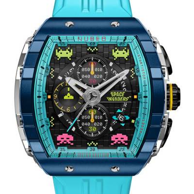 Magellan Chronograph Space Invaders Limited Edition NB-6024-SI-0A Cosmic Cobalt Watch - Nubeo