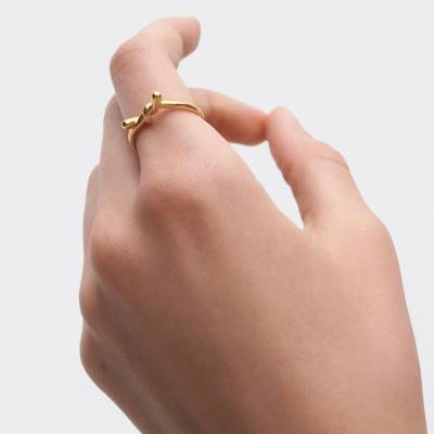 Twist Ring in Yellow Gold-Plated 925/1000 Silver - AN01-D23 - Pdpaola