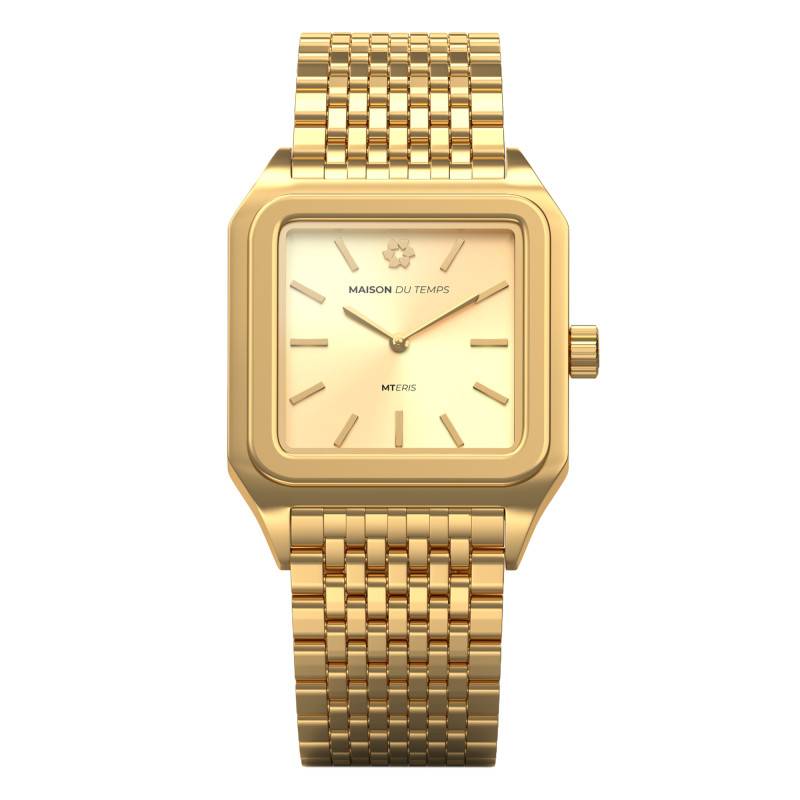 MTEris Champagne Yellow Gold-Tone Steel Watch 2100-A - Maison du Temps