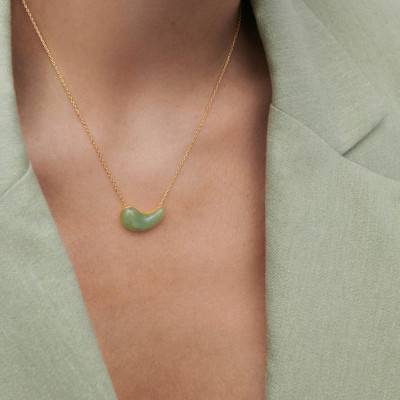 Collier Aventurine Aura en Argent Doré, Longueur 40 à 50 cm - CO01-998 - Pdpaola