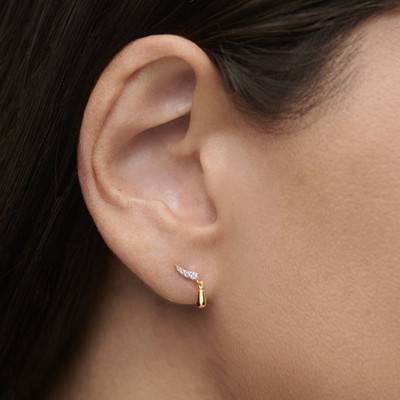 Boucles d'Oreilles Kira en Argent Doré & Zircons Blancs - AR01-C93 - Pdpaola