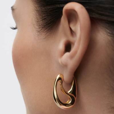 Brisa Gold-Plated Silver Hoop Earrings - AR01-D48 - Pdpaola