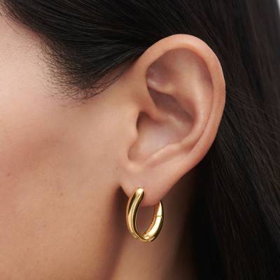 Helix Gold-Plated Sterling Silver Hoop Earrings - AR01-E15 - Pdpaola