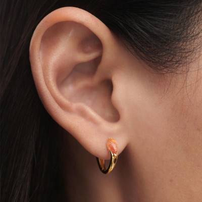 Isla Gold-Plated Silver & Sunstone Hoop Earrings - AR01-E50 - Pdpaola