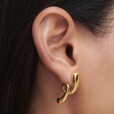 Boucles d'Oreilles Orbit en Argent Doré - AR01-E14 - Pdpaola