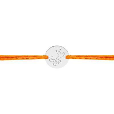 Bracelet Cordon Médaille Colombe en Envole, Argent 925, Longueur Ajustable - Lumiosa