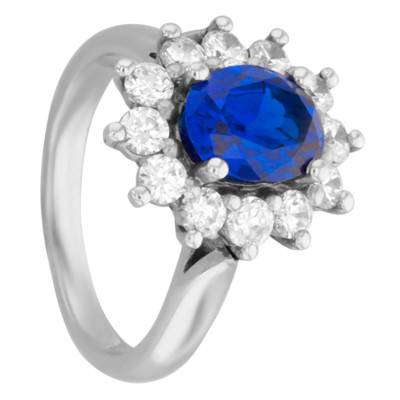 Bague Silverthrone Or Blanc 750, Saphir 2,4 cts, Diamants 1,2 ct - Porchet