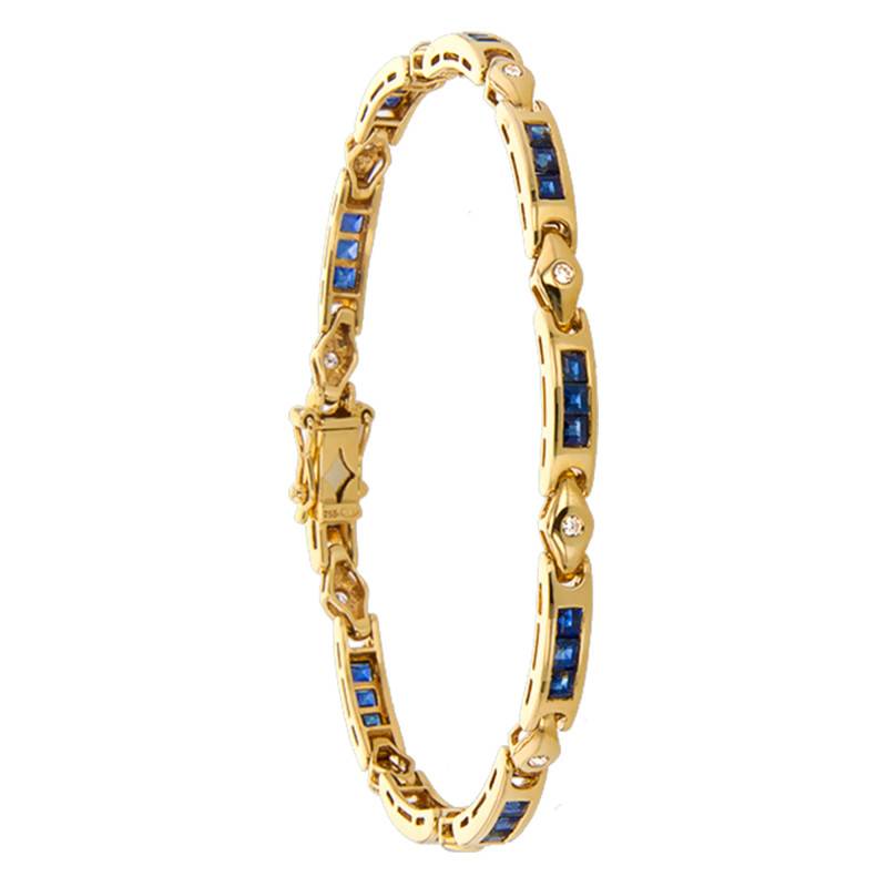 Lassen Sapphire and Diamond Bracelet, Length 18.5 cm - Porchet