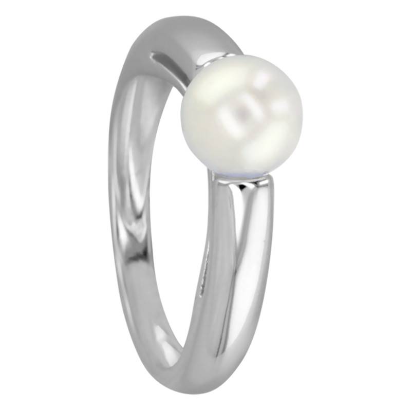 White Gold & Pearl Cap Lookout Ring - Porchet
