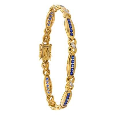 Bracelet Ouachita, Saphirs et Diamants, Longueur 18,5 cm - Porchet