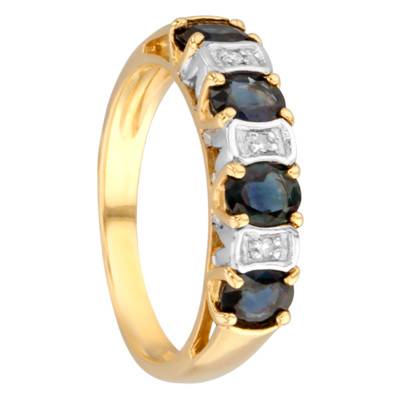Bague Susitna Or Jaune 750, Saphirs 1,16 ct, Diamants 0,02 ct - Porchet